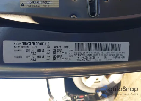 2014 Jeep Compass Sport from USA, damaged, VIN 1C4NJDBB1ED607601